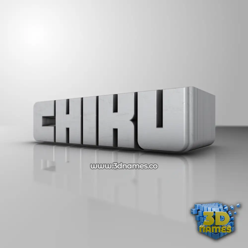 chiku in White Metro style - 3D name wallpaper