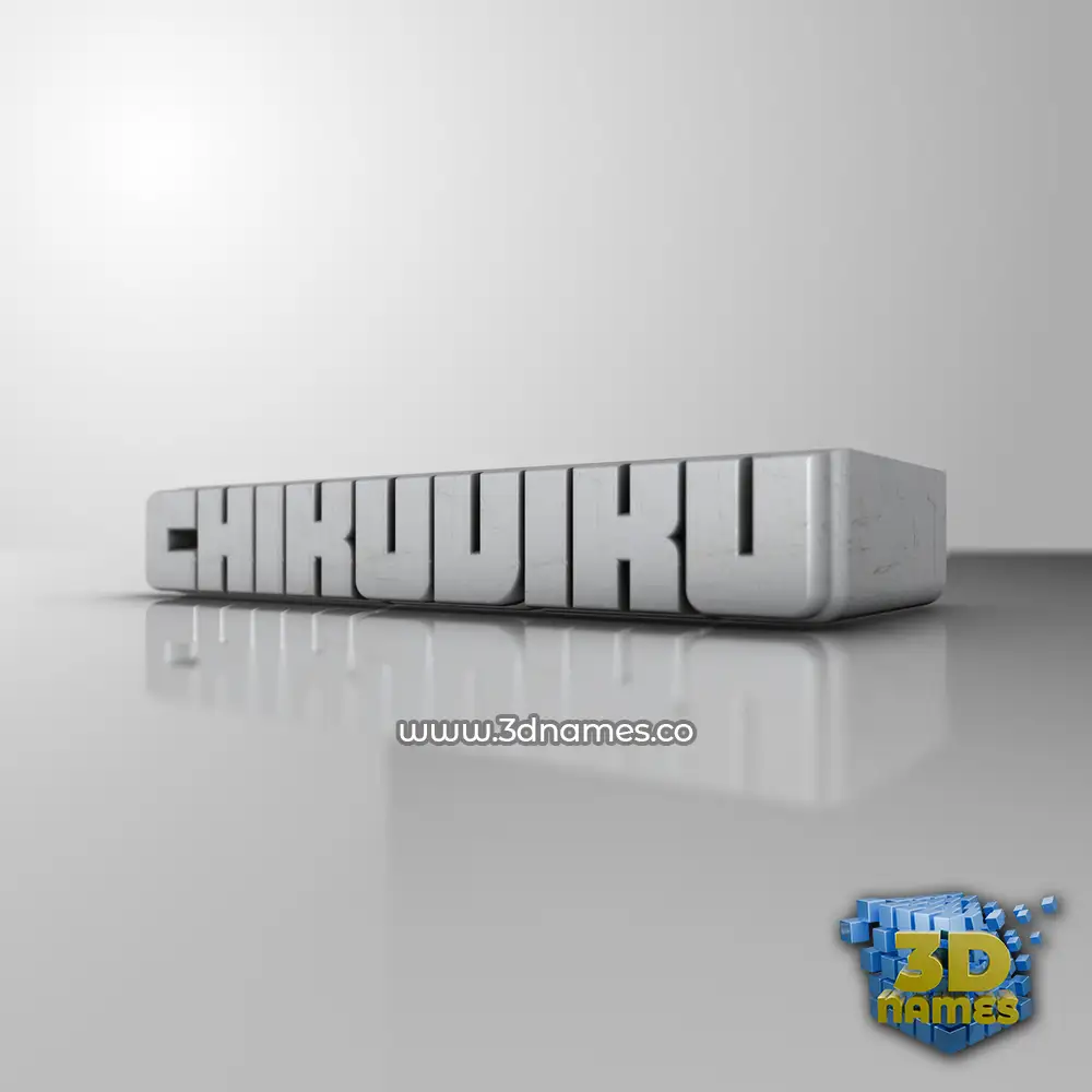 chikuviku in White Metro style - 3D name wallpaper