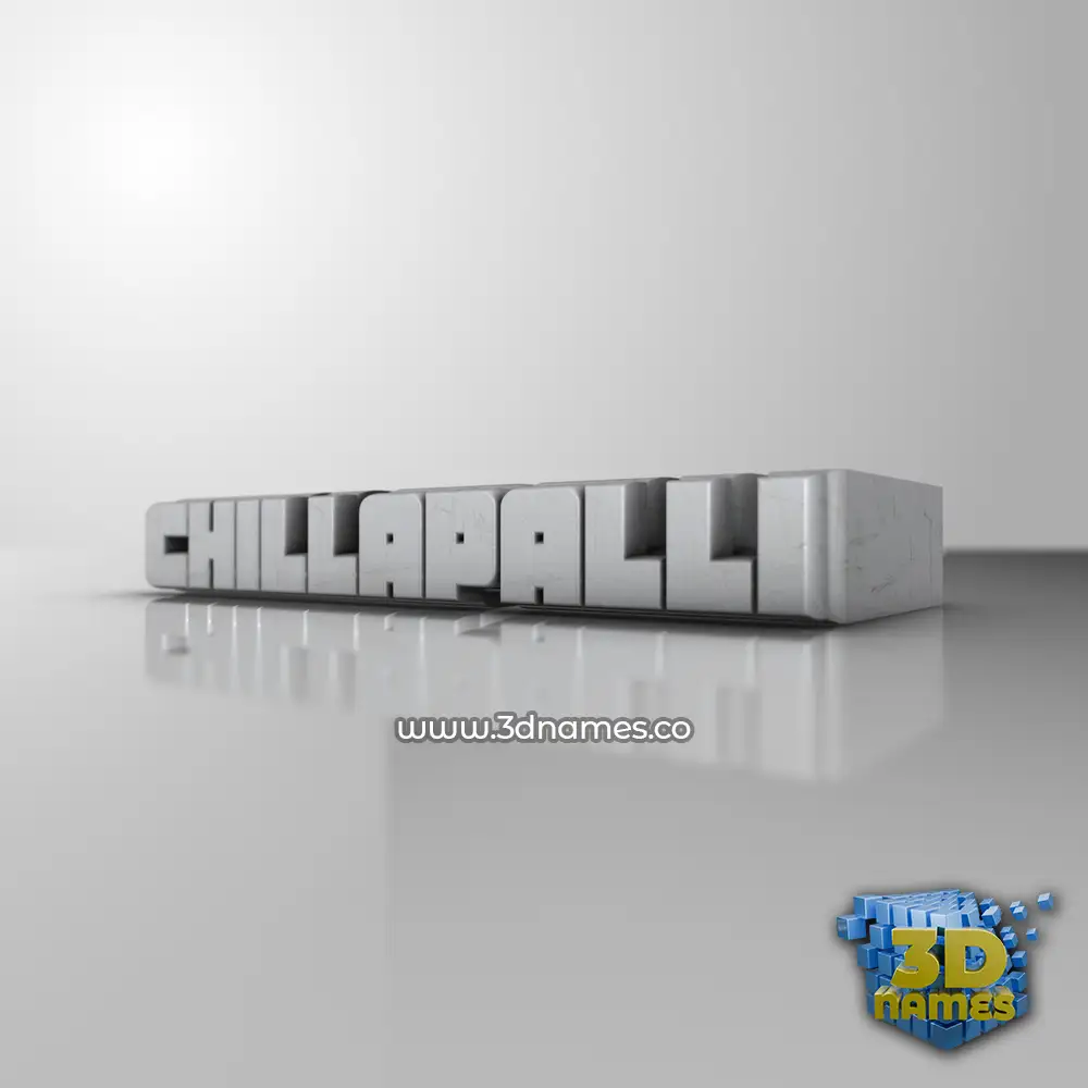 chillapalli in White Metro style - 3D name wallpaper