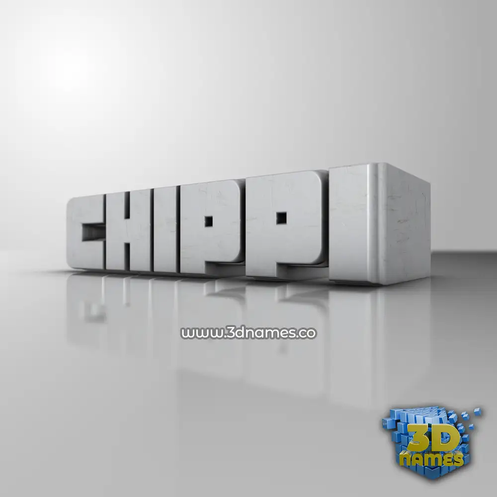 chippi in White Metro style - 3D name wallpaper