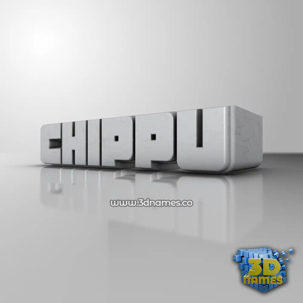 chippu in White Metro style - 3D name wallpaper