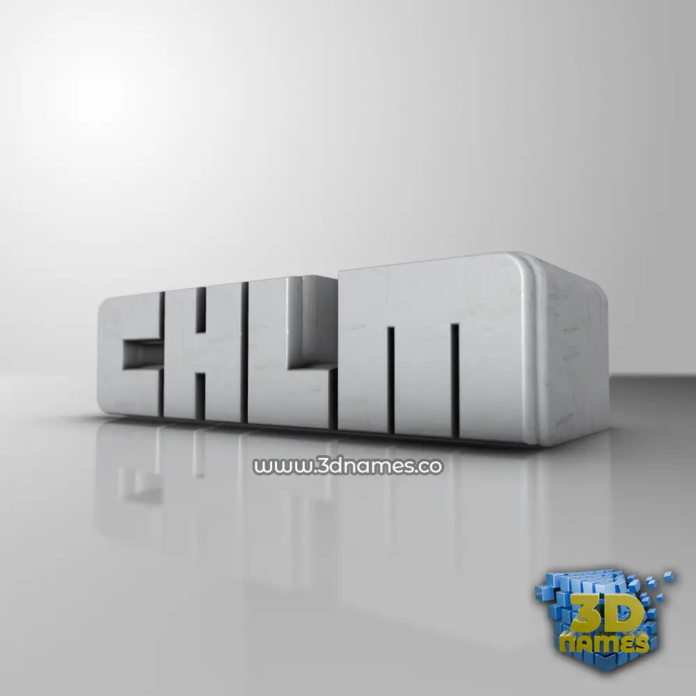 chlm in White Metro style - 3D name wallpaper