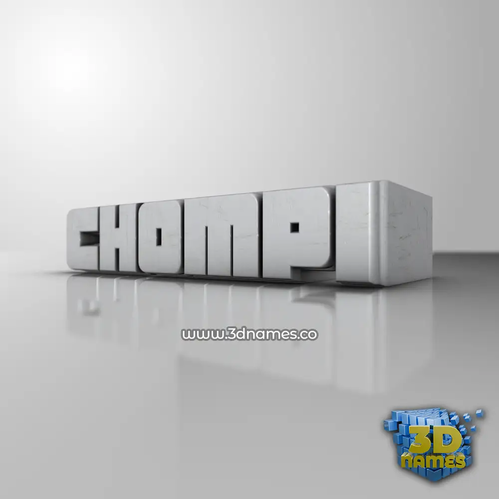 chompi in White Metro style - 3D name wallpaper