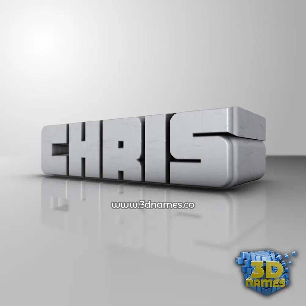 chris in White Metro style - 3D name wallpaper