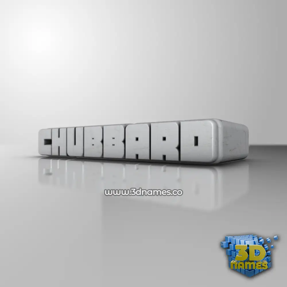 chubbard in White Metro style - 3D name wallpaper