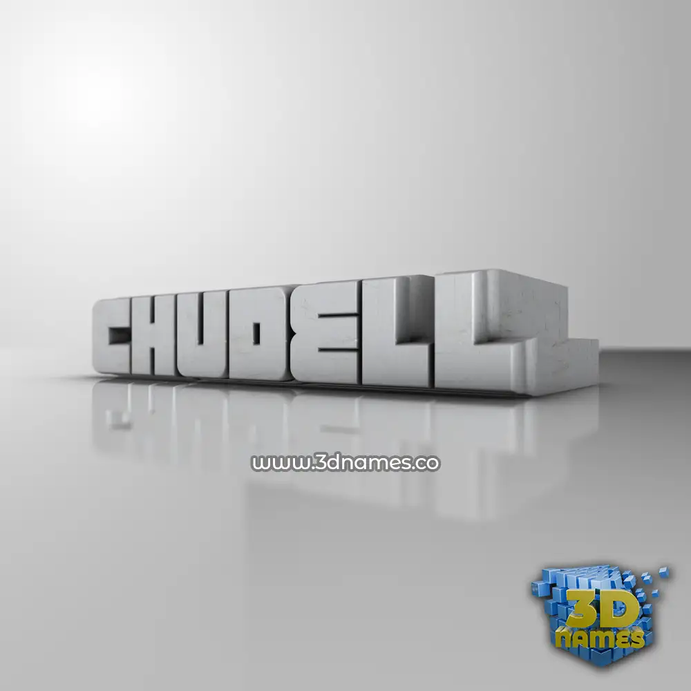 chudell in White Metro style - 3D name wallpaper