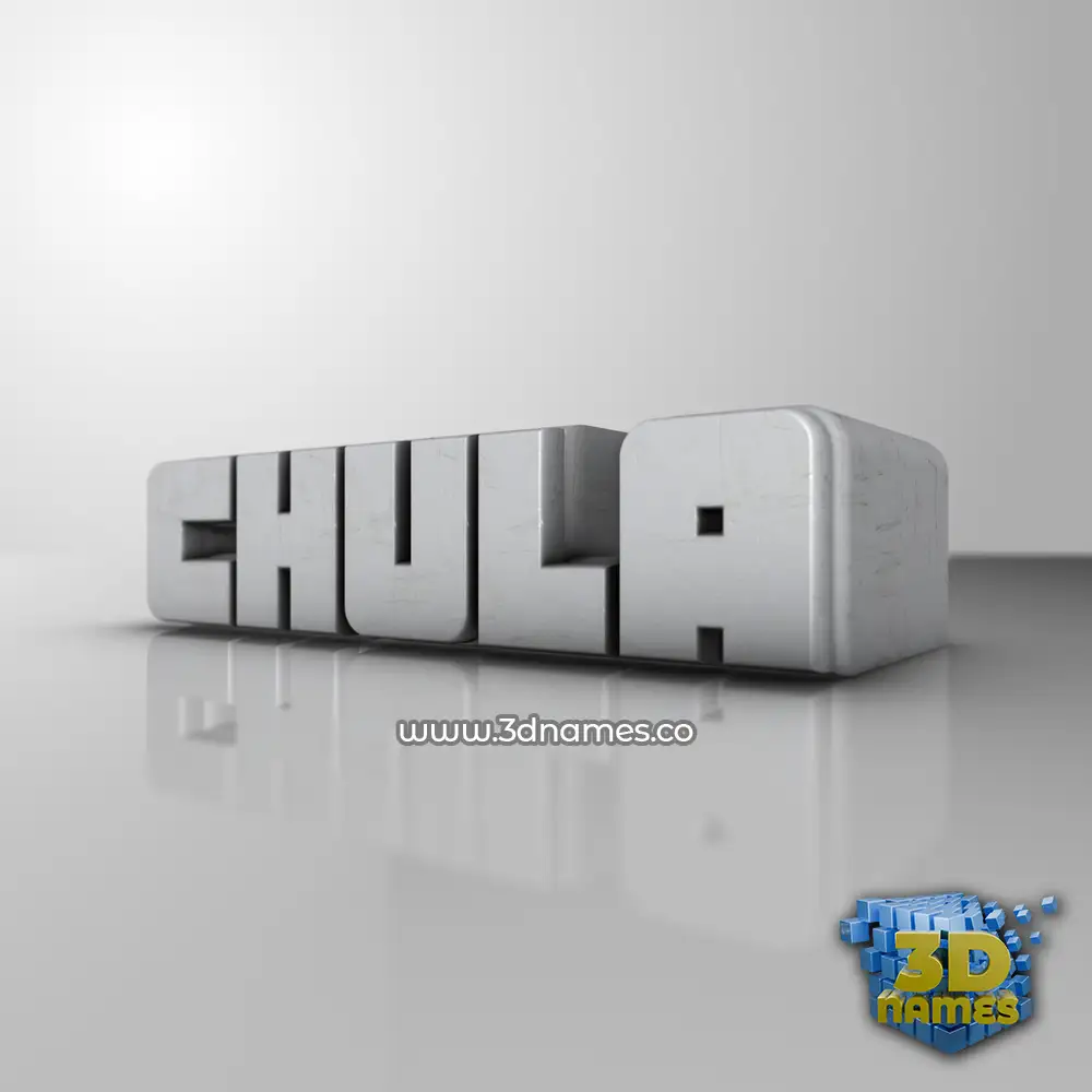 chula in White Metro style - 3D name wallpaper