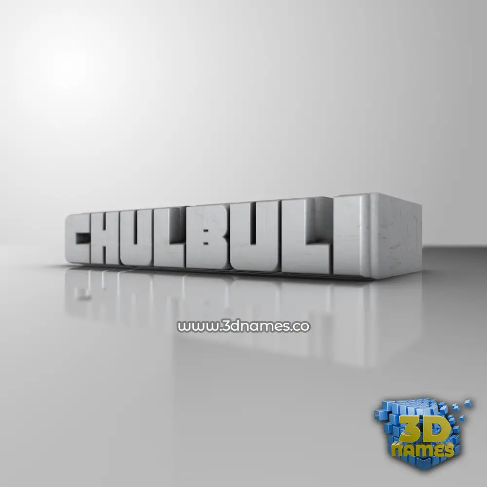 chulbuli in White Metro style - 3D name wallpaper