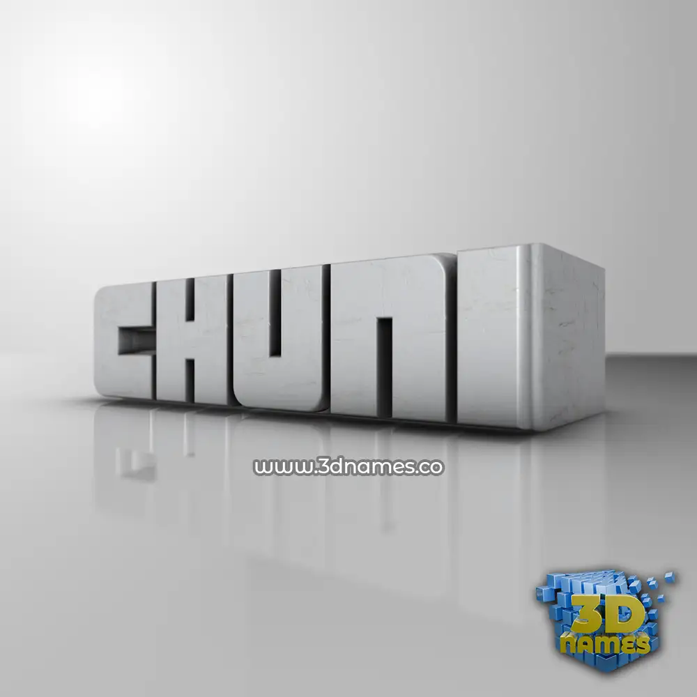 chuni in White Metro style - 3D name wallpaper