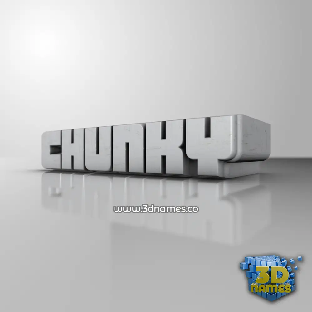 chunky in White Metro style - 3D name wallpaper