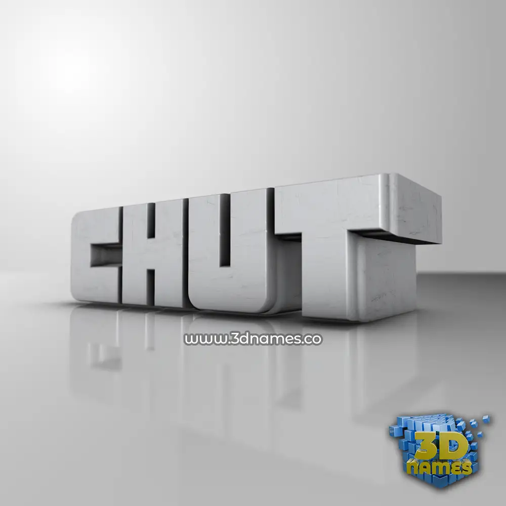 chut in White Metro style - 3D name wallpaper