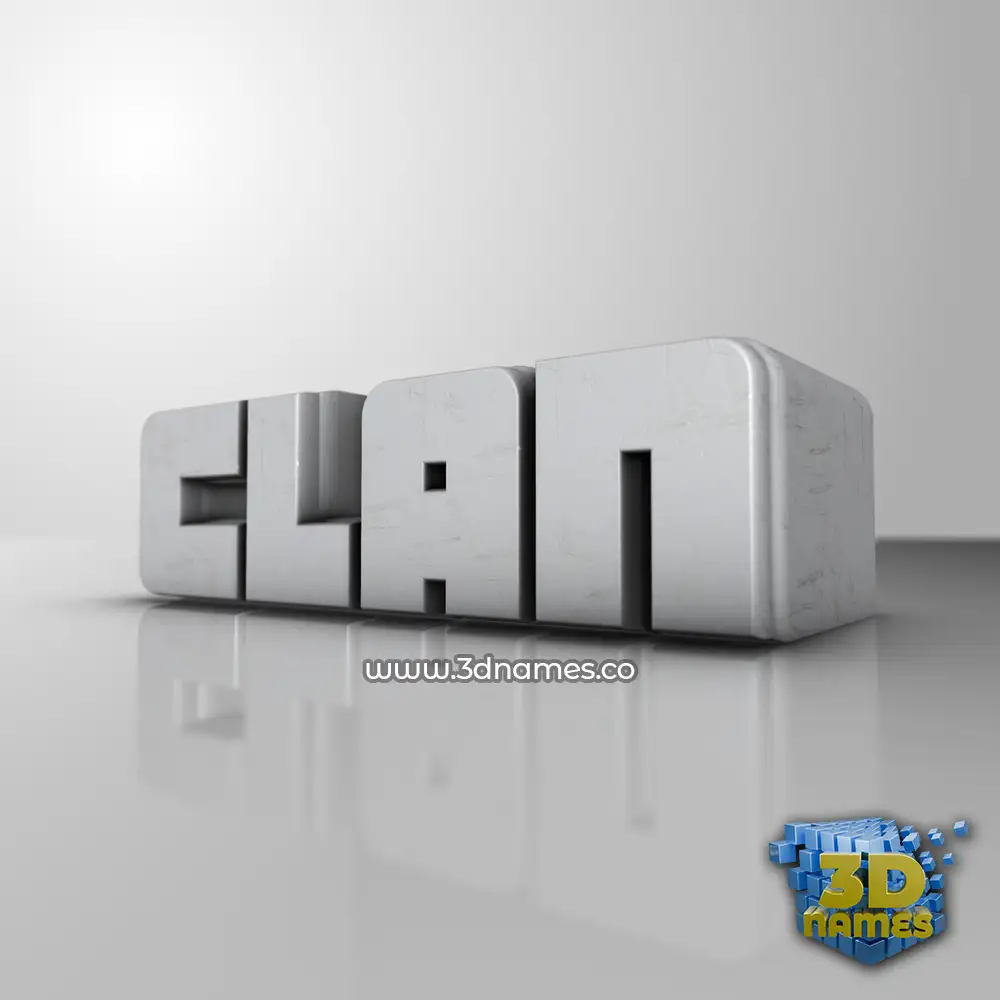 clan in White Metro style - 3D name wallpaper