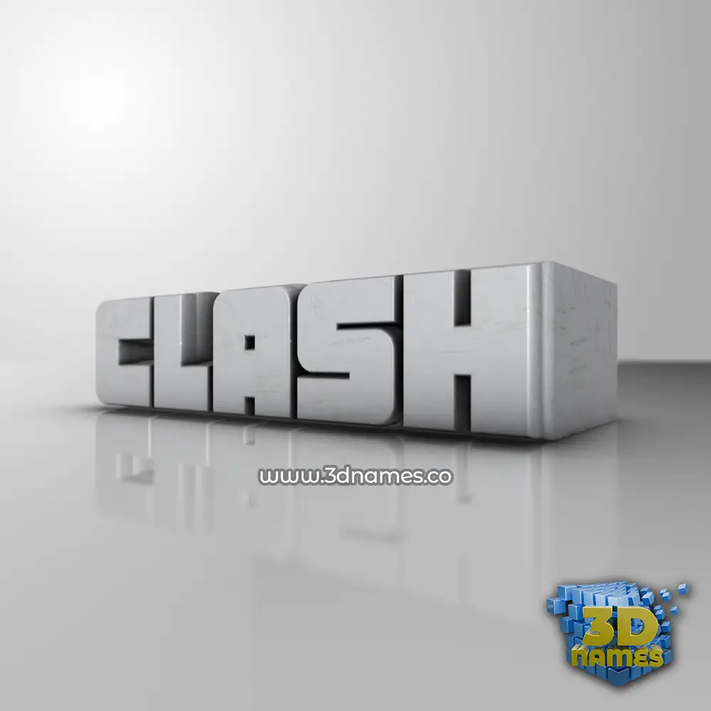 clash in White Metro style - 3D name wallpaper