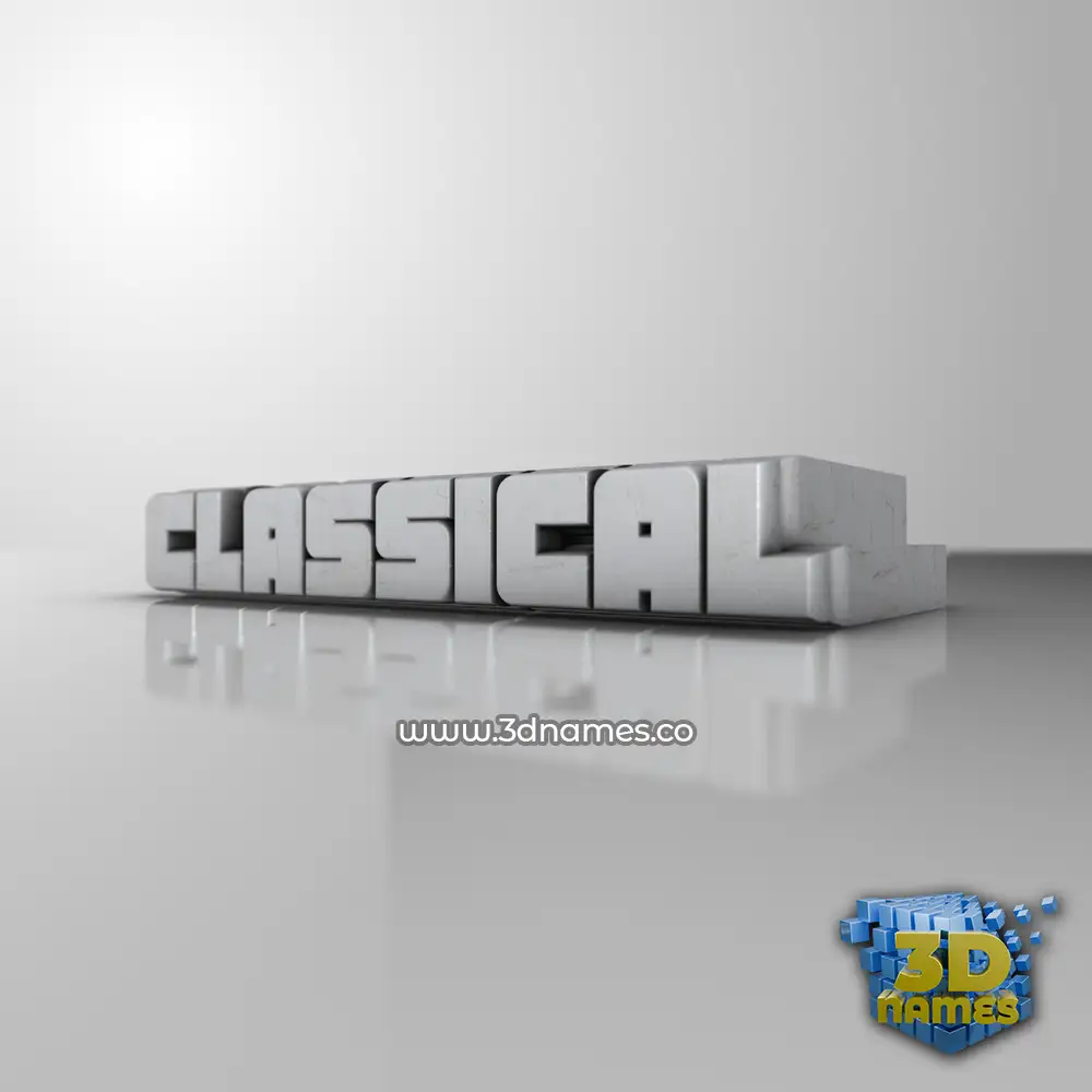 classical in White Metro style - 3D name wallpaper