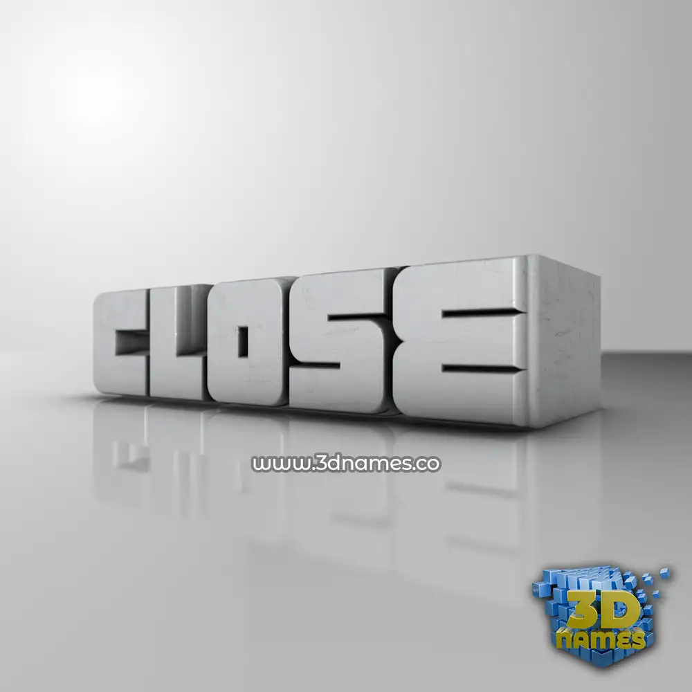 close in White Metro style - 3D name wallpaper
