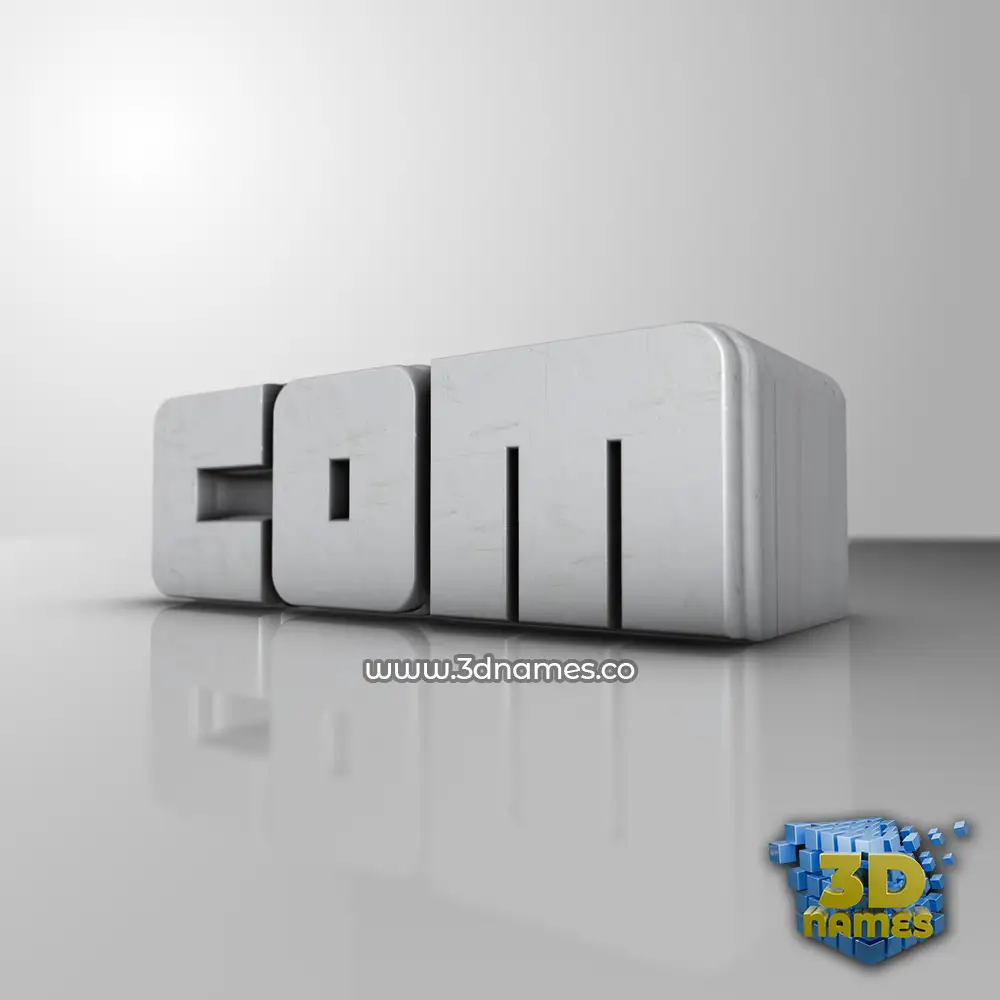com in White Metro style - 3D name wallpaper