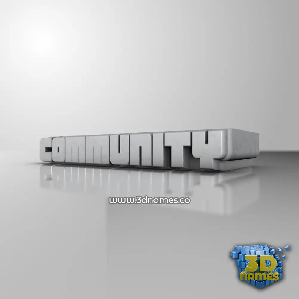 community in White Metro style - 3D name wallpaper