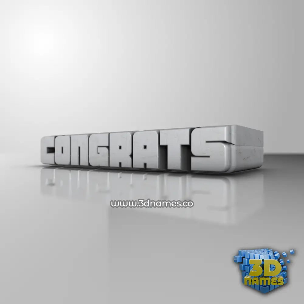 congrats in White Metro style - 3D name wallpaper