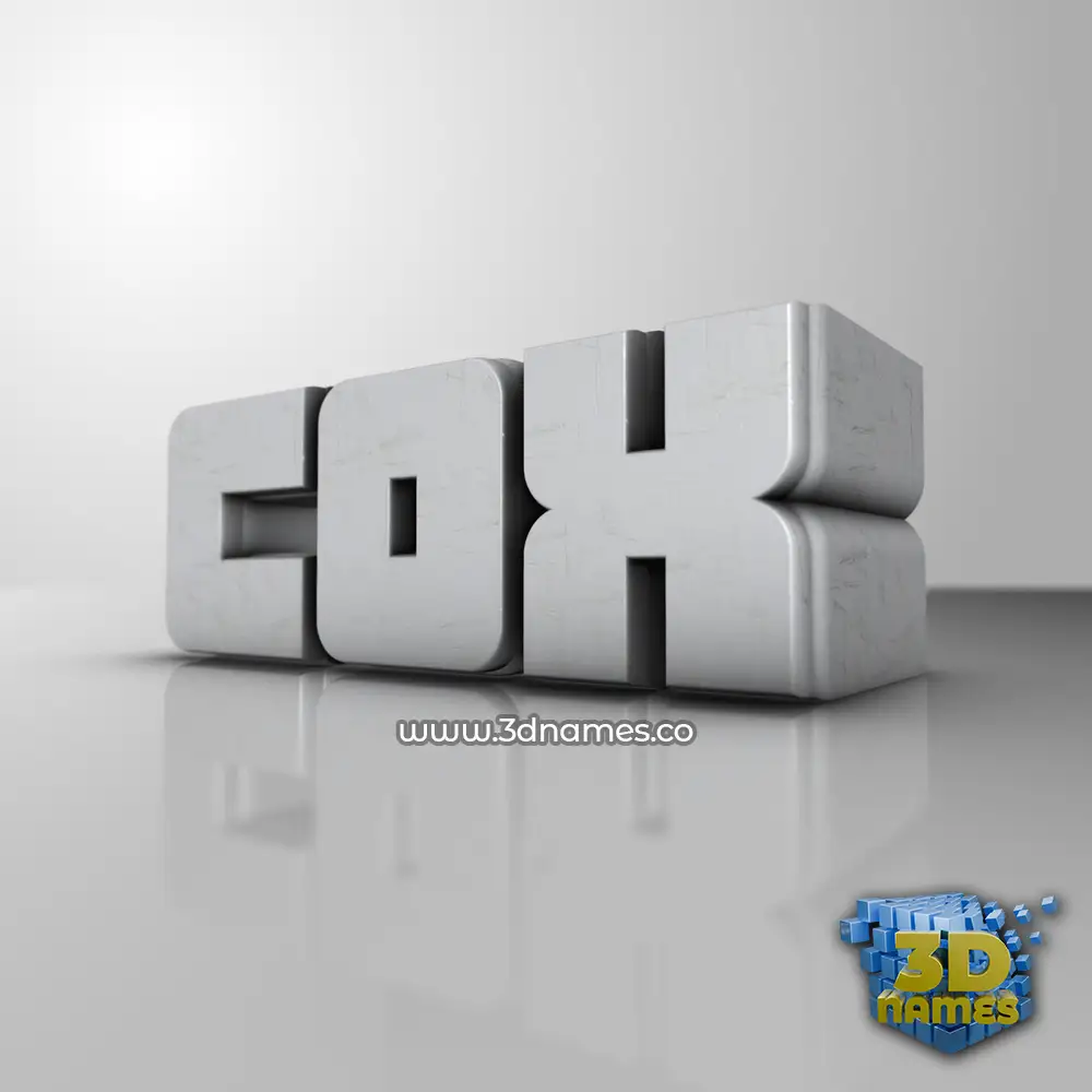 cox in White Metro style - 3D name wallpaper
