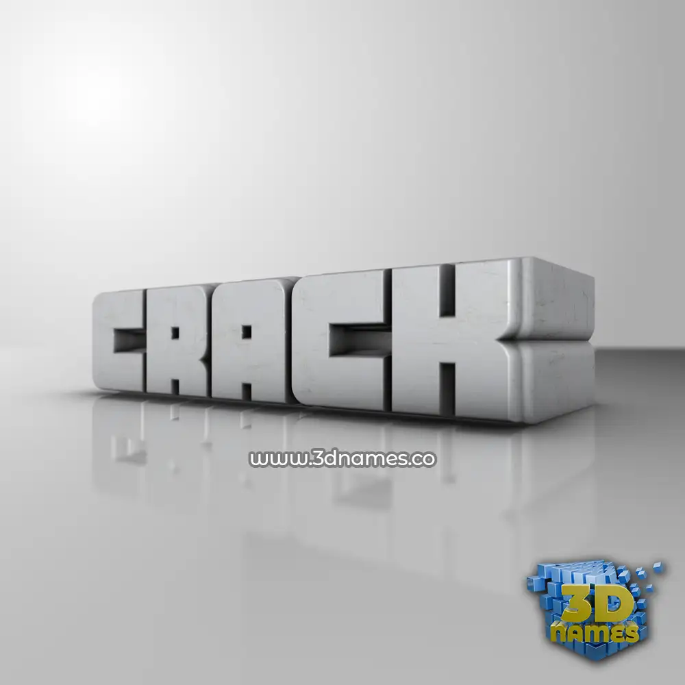 crack in White Metro style - 3D name wallpaper