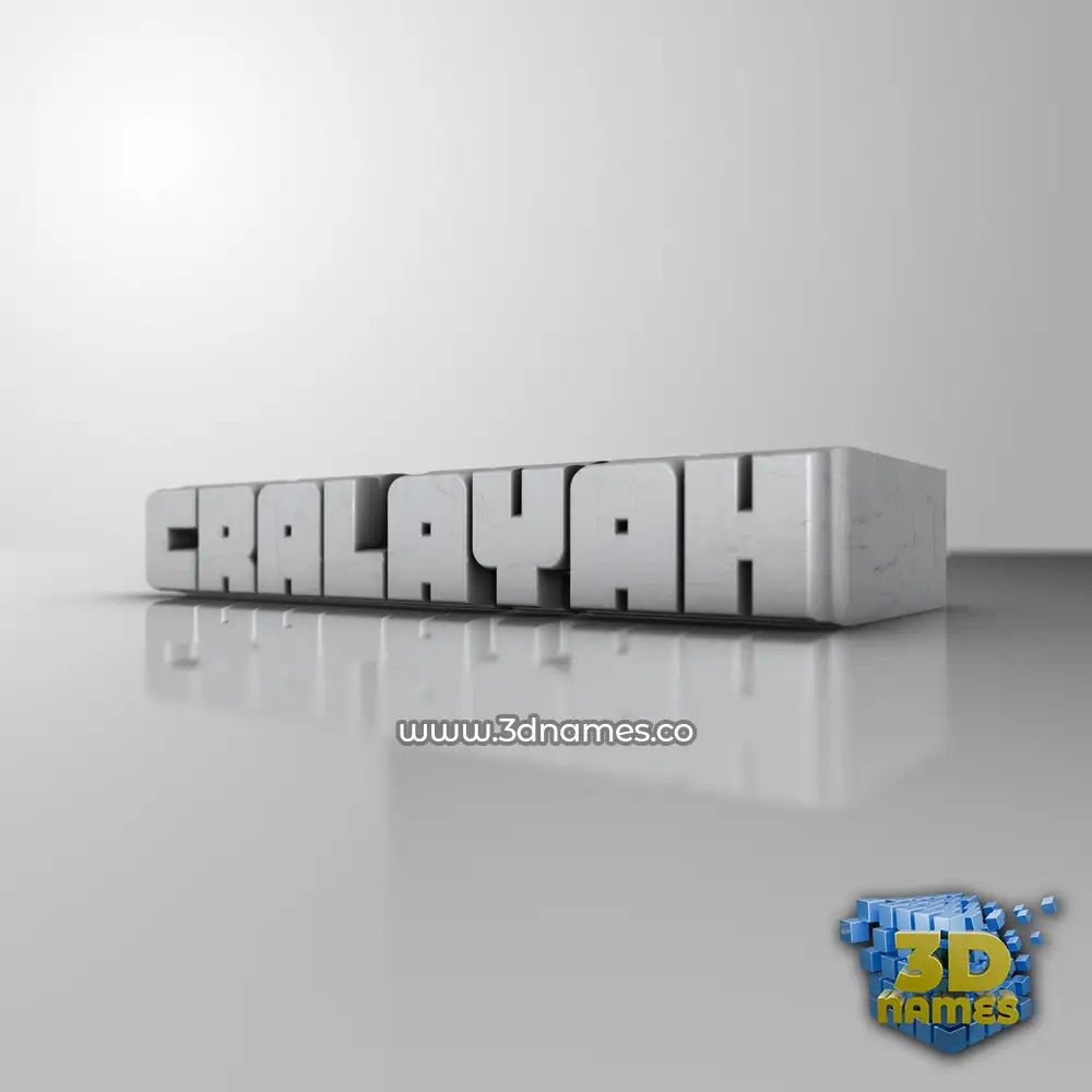 cralayah in White Metro style - 3D name wallpaper