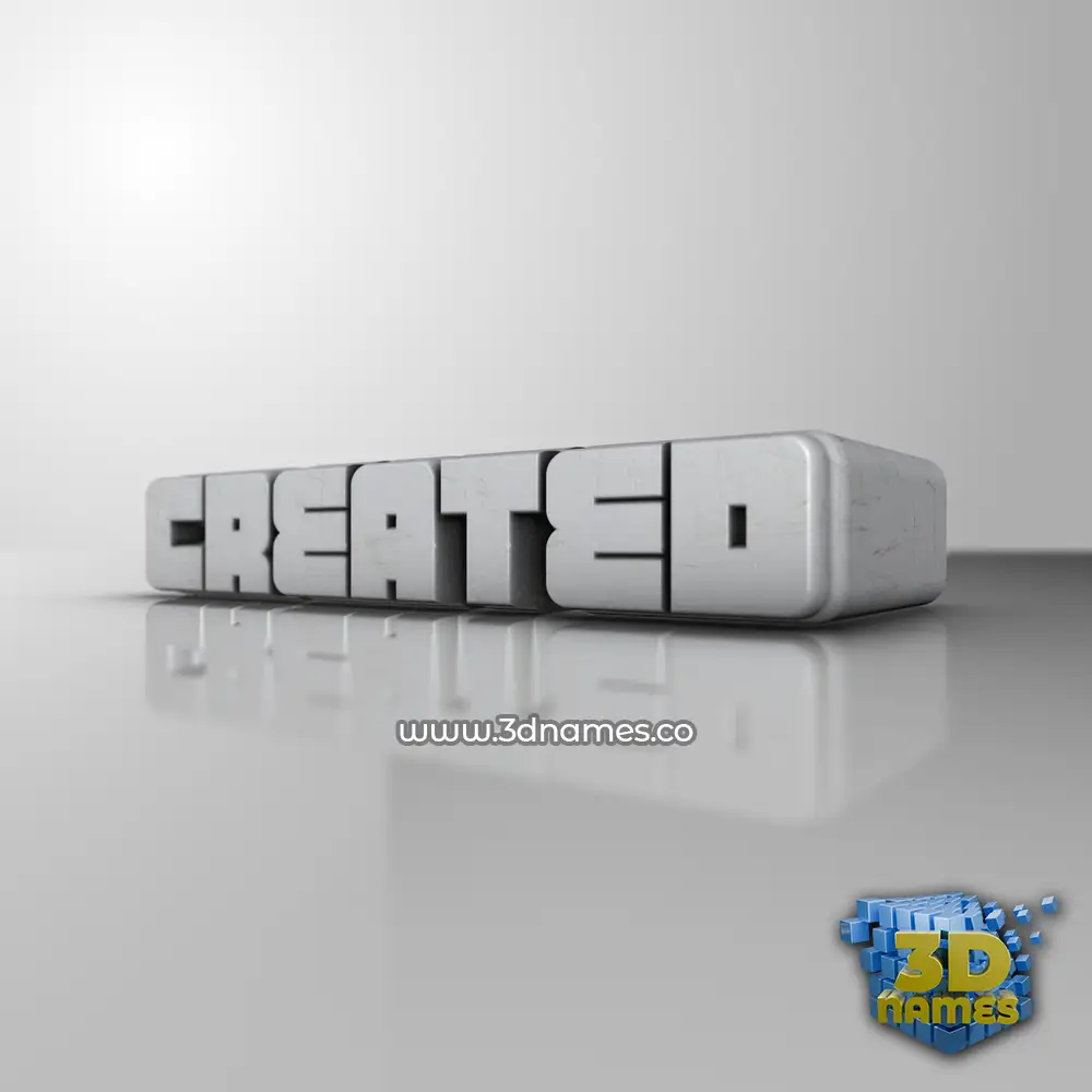 created in White Metro style - 3D name wallpaper