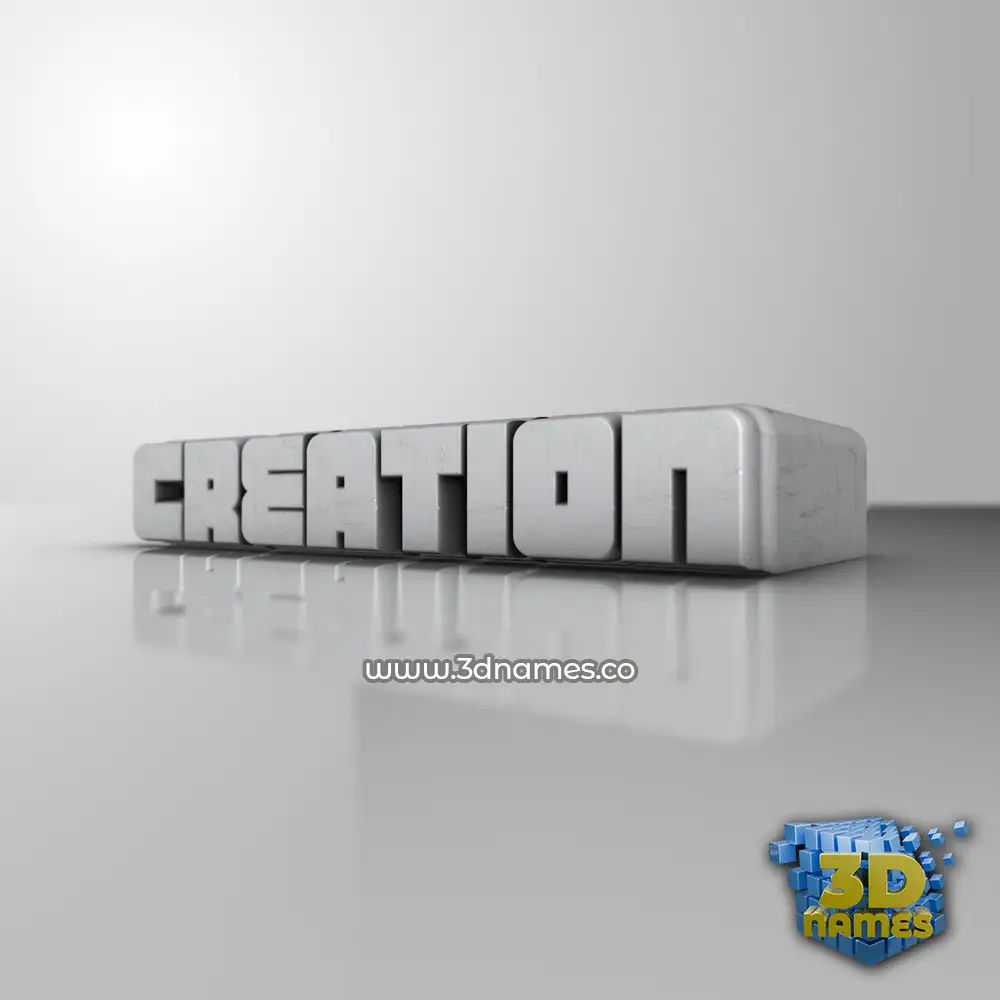 creation in White Metro style - 3D name wallpaper