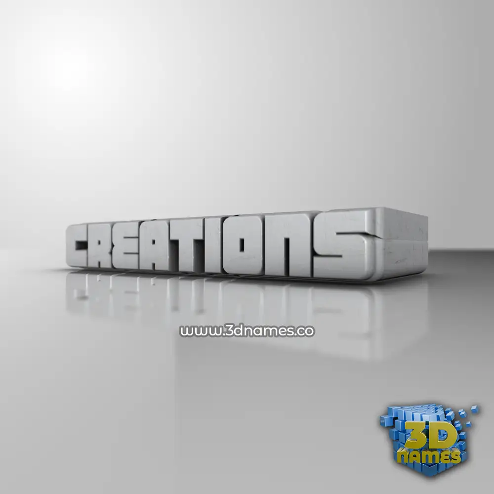 creations in White Metro style - 3D name wallpaper