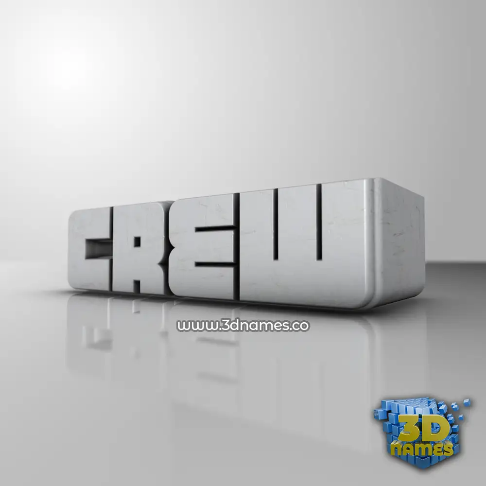 crew in White Metro style - 3D name wallpaper