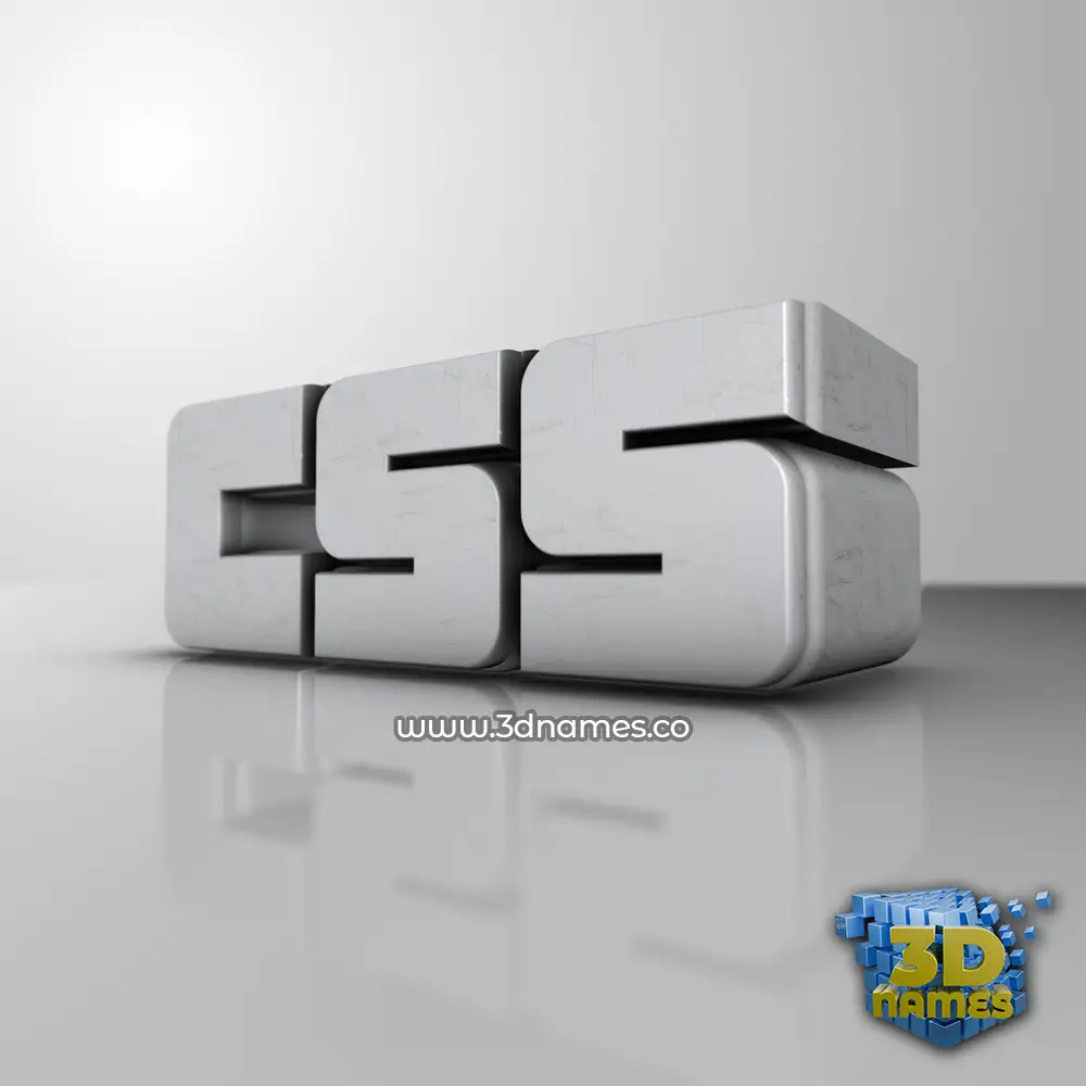 css in White Metro style - 3D name wallpaper