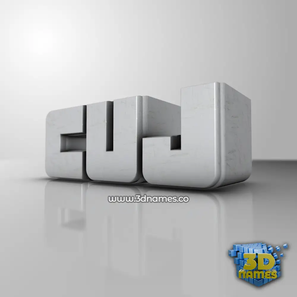 cuj in White Metro style - 3D name wallpaper