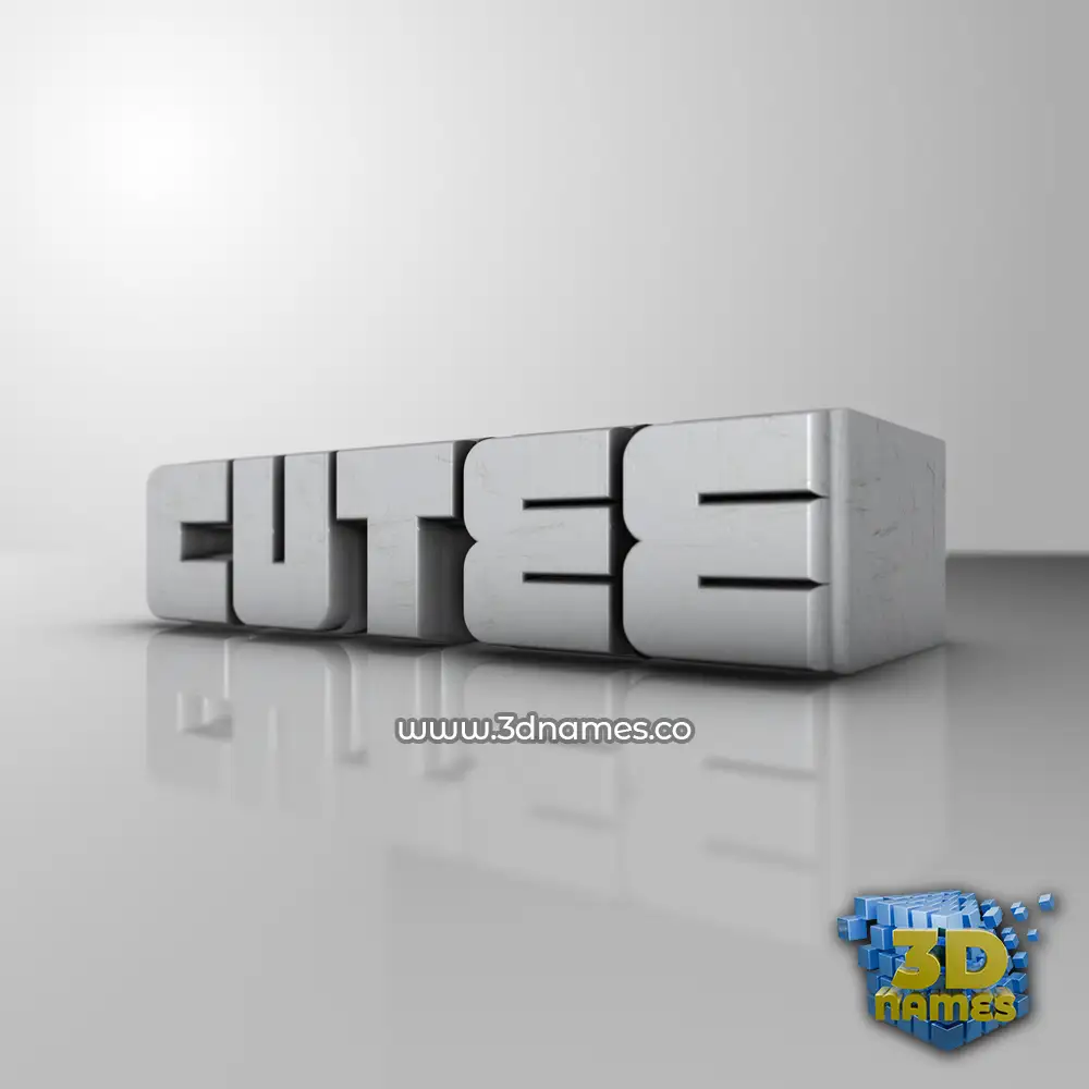 cutee in White Metro style - 3D name wallpaper