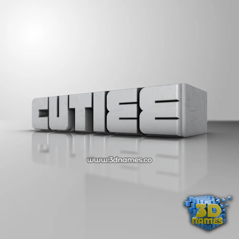 cutiee in White Metro style - 3D name wallpaper