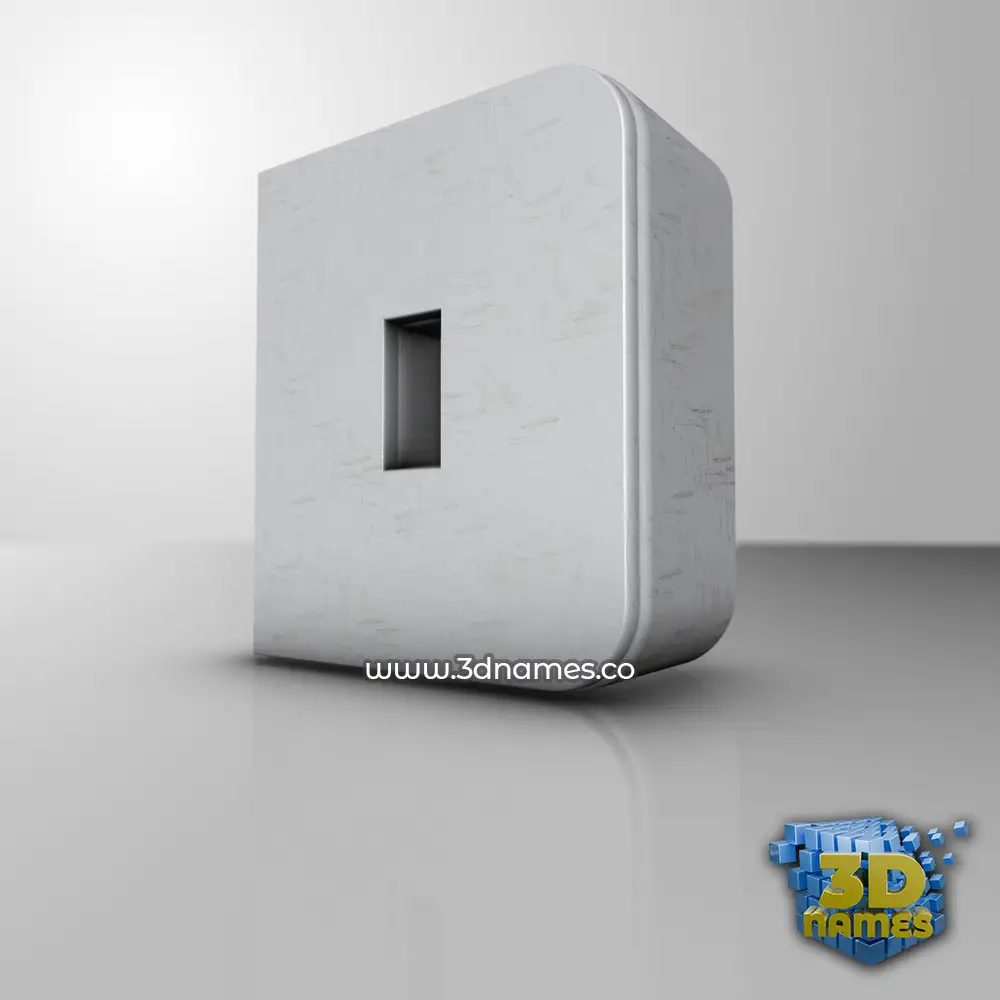 d in White Metro style - 3D name wallpaper