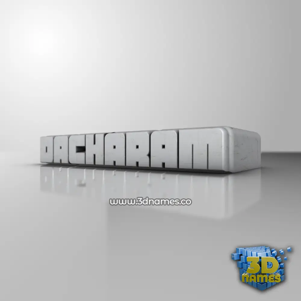 dacharam in White Metro style - 3D name wallpaper