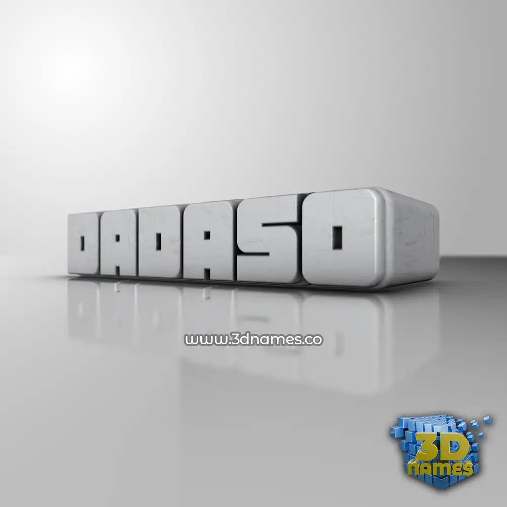 dadaso in White Metro style - 3D name wallpaper