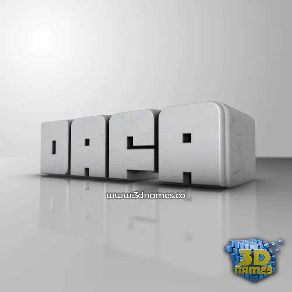 dafa in White Metro style - 3D name wallpaper