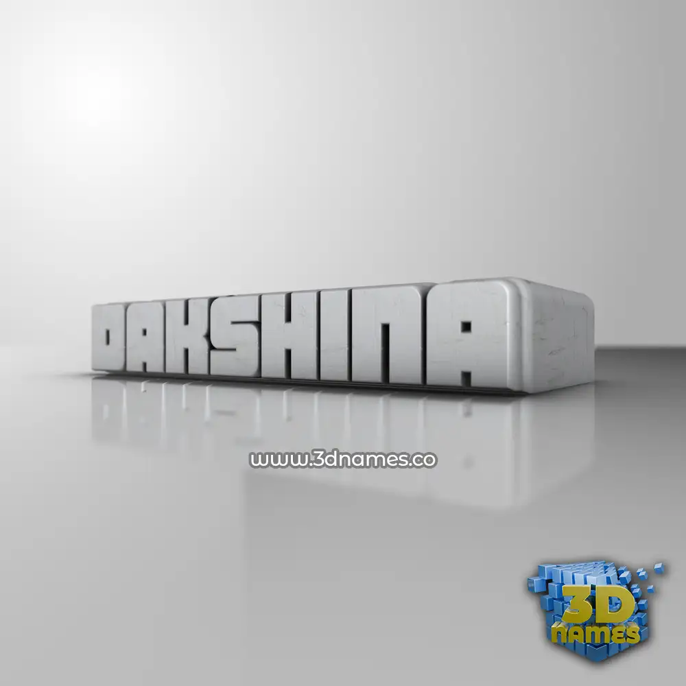 dakshina in White Metro style - 3D name wallpaper