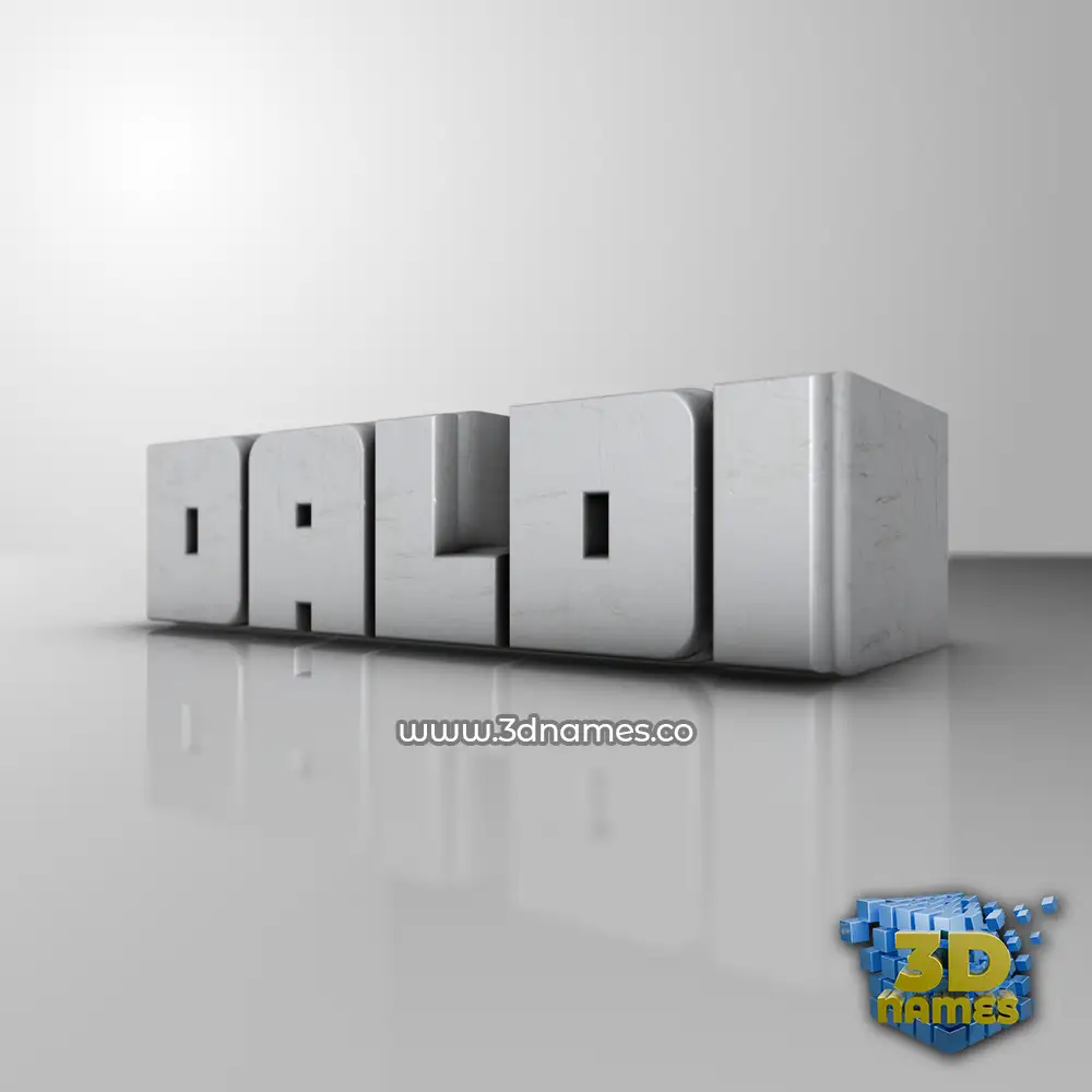 daldi in White Metro style - 3D name wallpaper