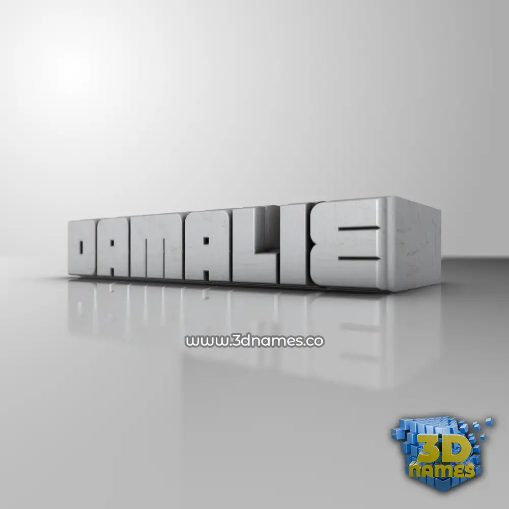 damalie in White Metro style - 3D name wallpaper