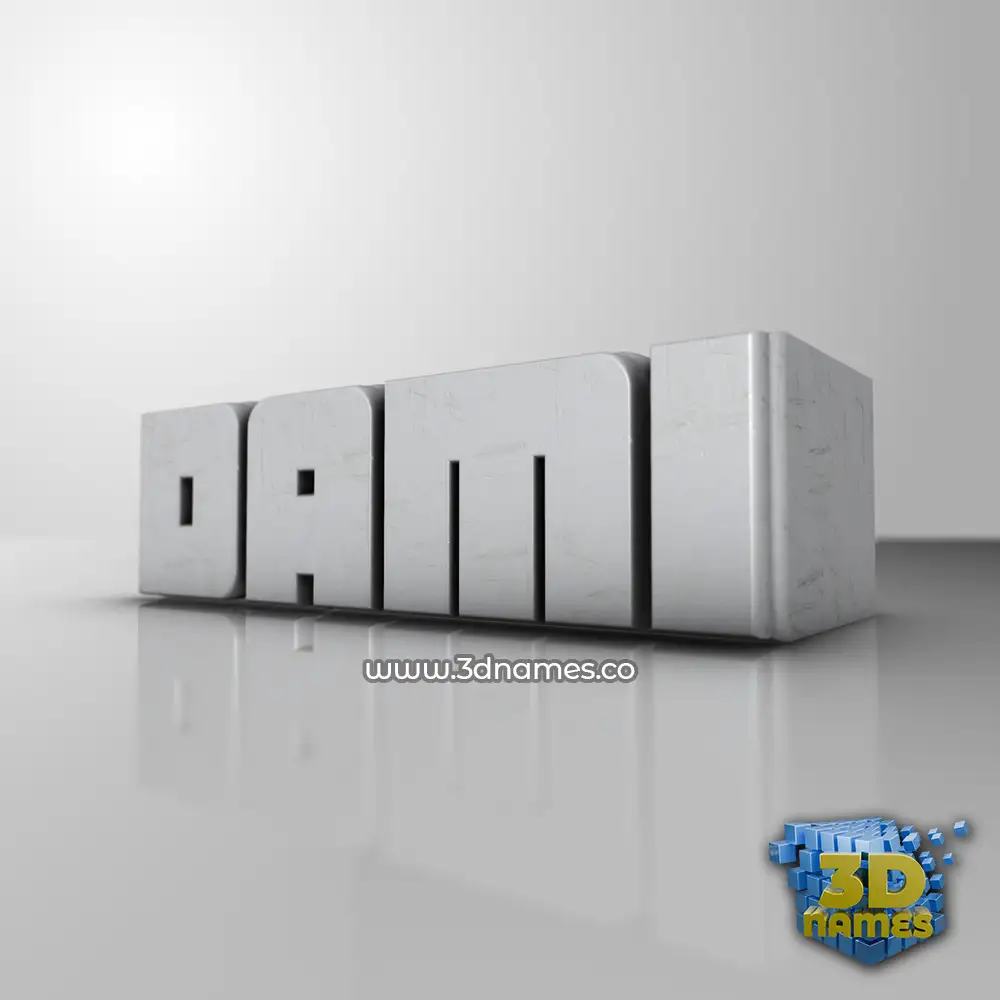 dami in White Metro style - 3D name wallpaper
