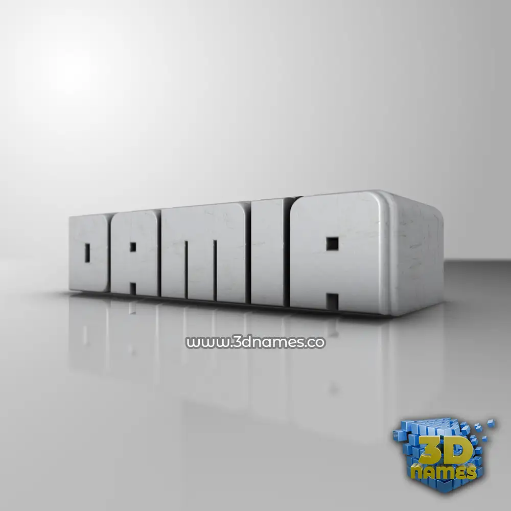 damia in White Metro style - 3D name wallpaper