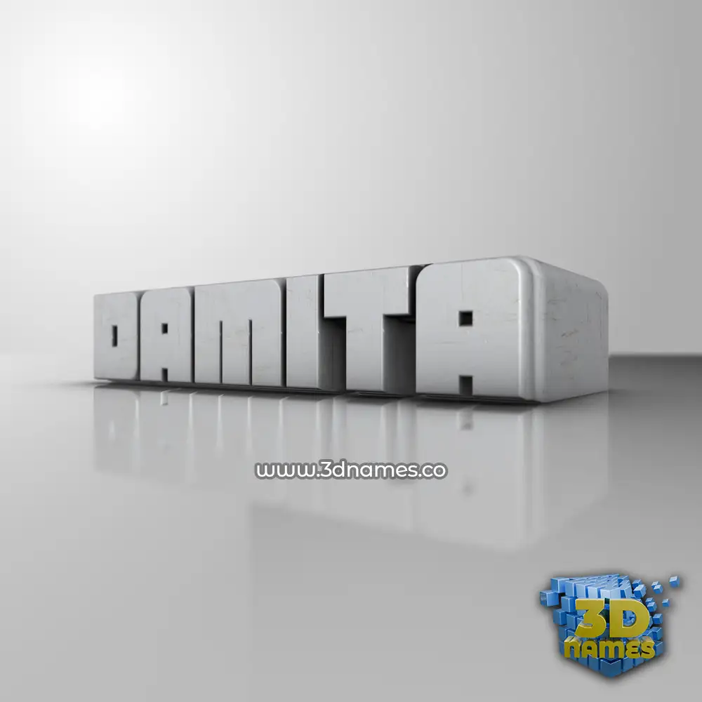 damita in White Metro style - 3D name wallpaper