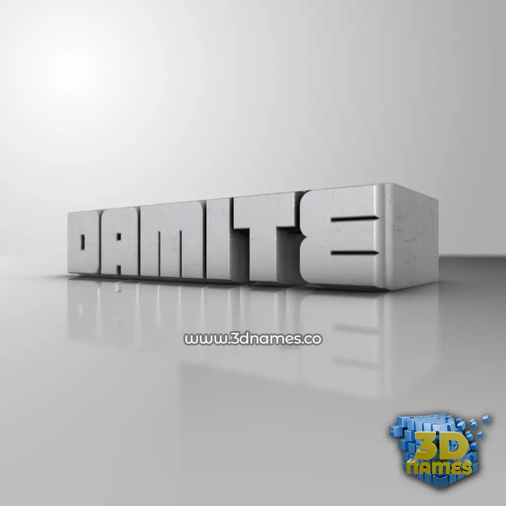 damite in White Metro style - 3D name wallpaper