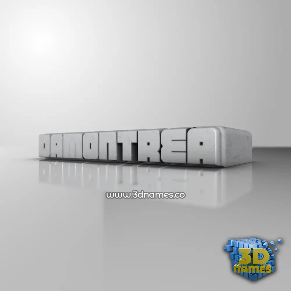 damontrea in White Metro style - 3D name wallpaper
