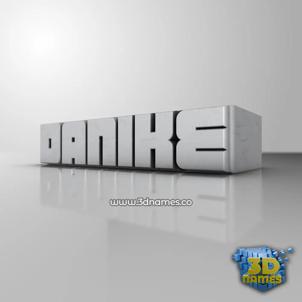 danike in White Metro style - 3D name wallpaper
