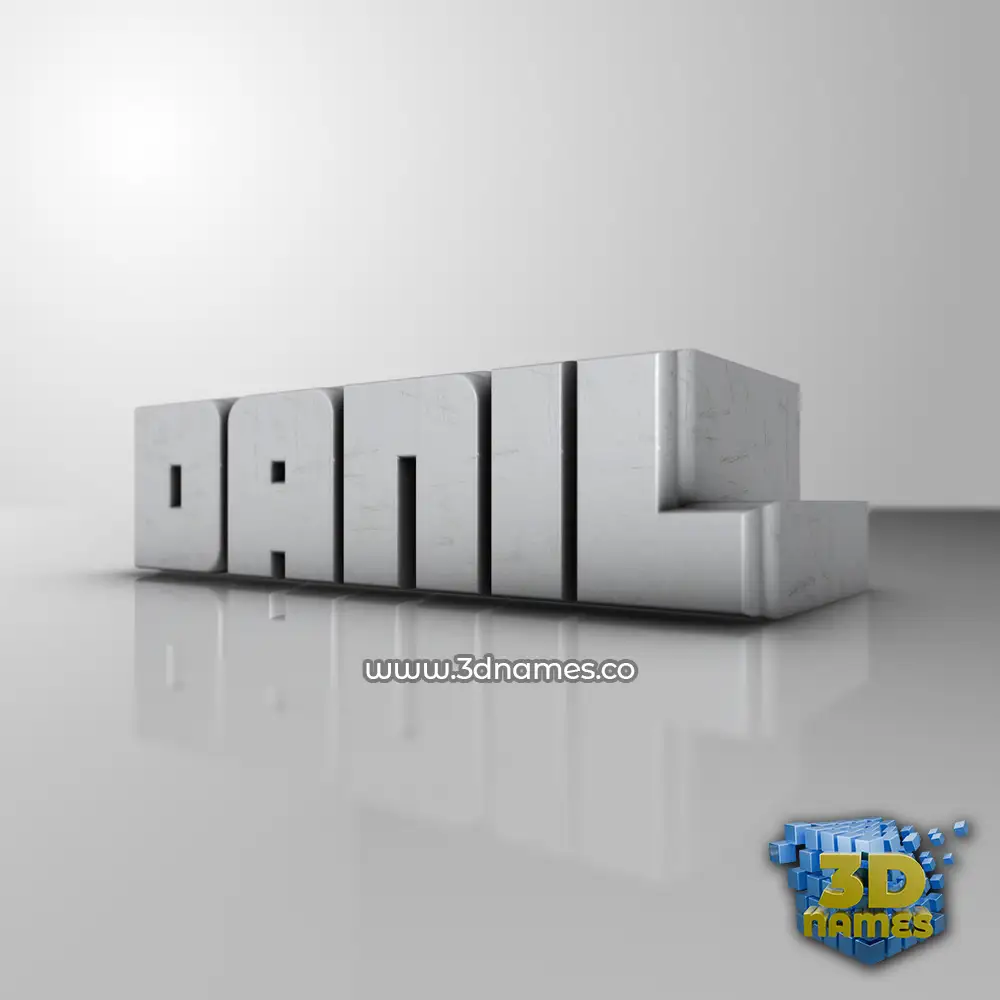 danil in White Metro style - 3D name wallpaper