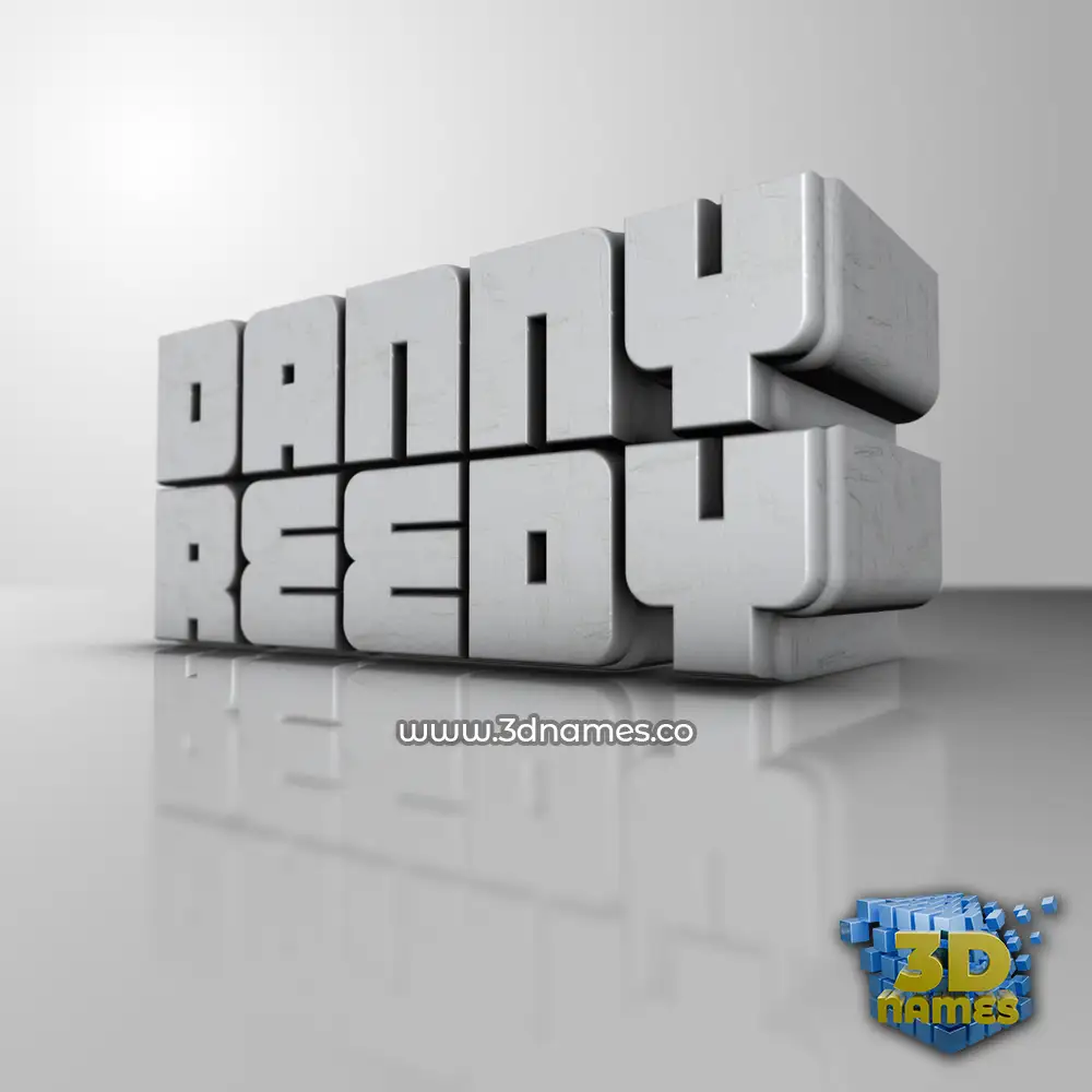 danny reedy in White Metro style - 3D name wallpaper