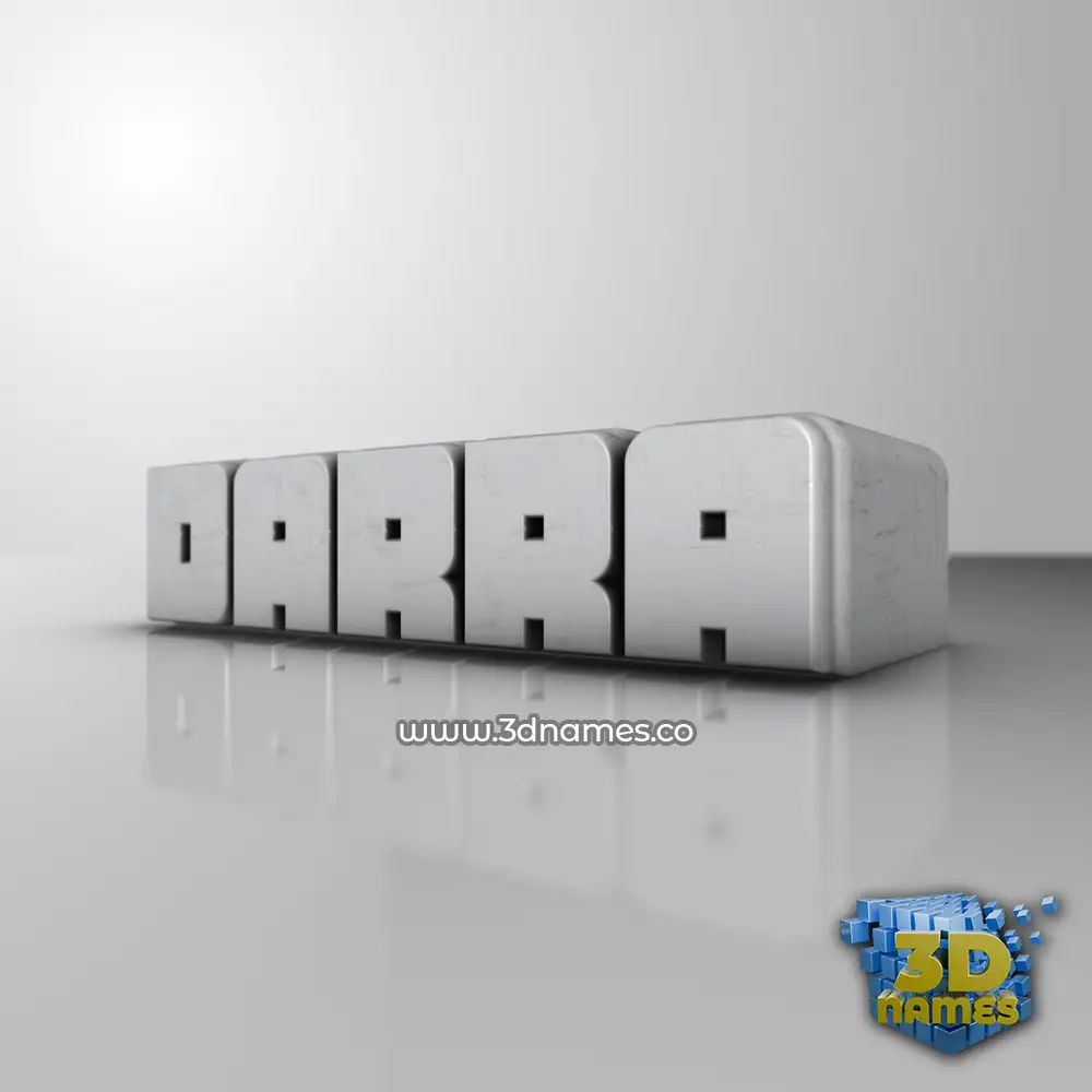 darra in White Metro style - 3D name wallpaper