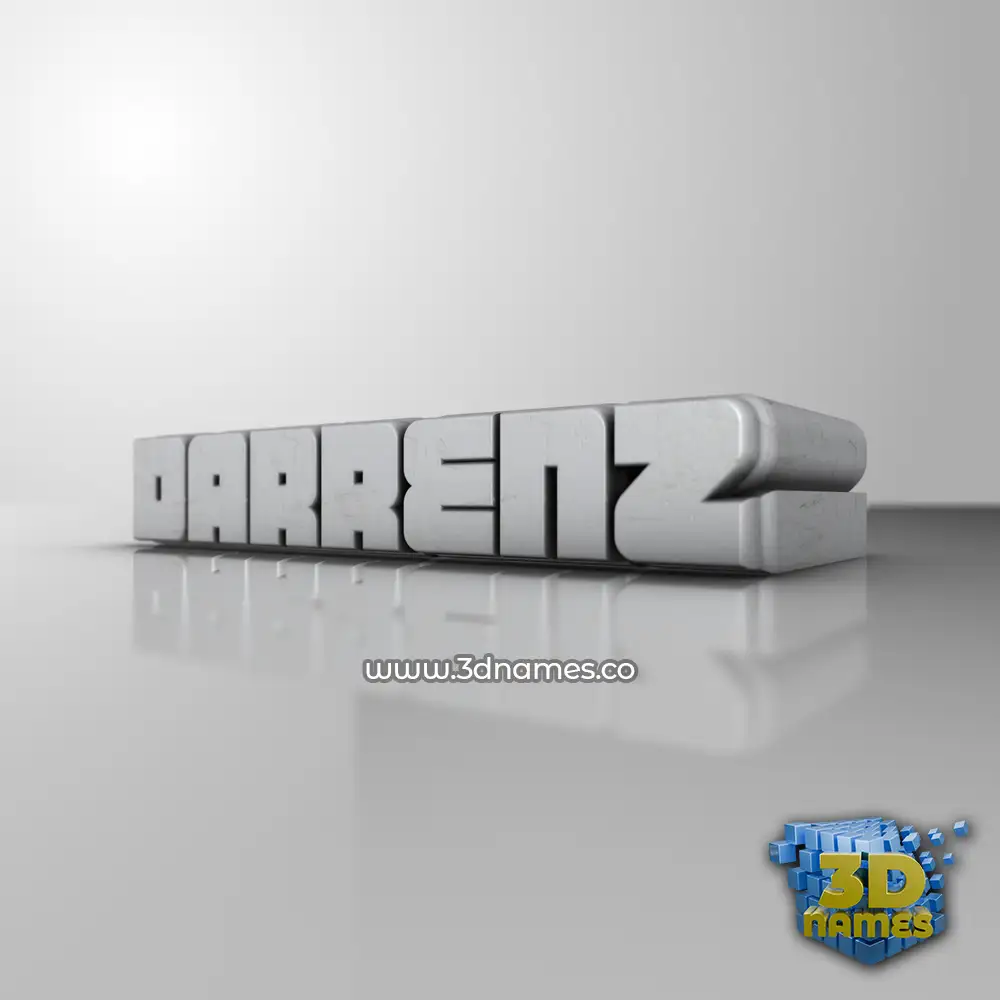 darrenz in White Metro style - 3D name wallpaper